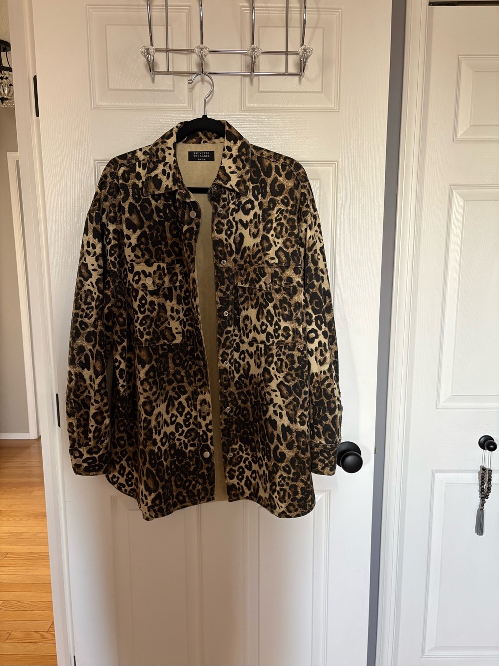 Brunette The Label Shania Leopard Print Shacket in Brown and Black